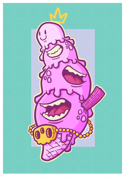 Uh Oh Four scoops print for sale