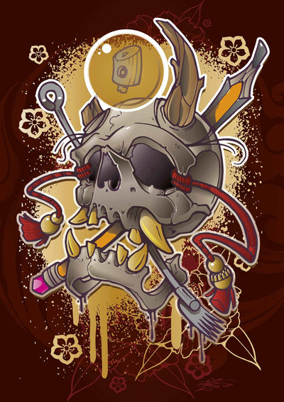 Jap Skull 02 by Ozer - the-subversiv-collective